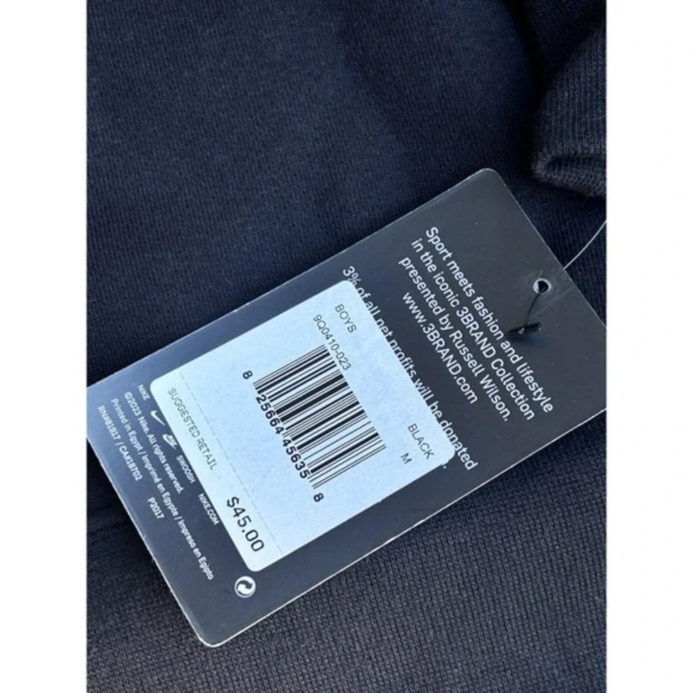 Nike 3brand Russell Pullover‎ Hoodie Black Youth Med 10/12 New
